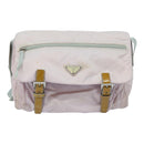 PRADA Shoulder Bag Nylon Pink Silver Auth ep5304-13