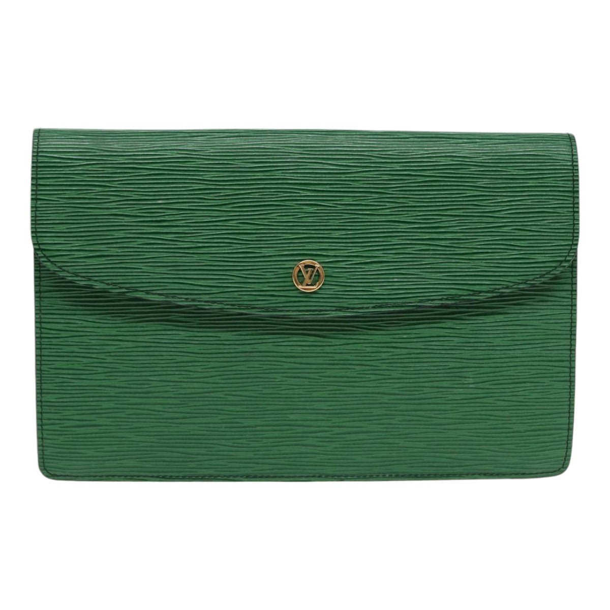 LOUIS VUITTON Epi Montaigne 27 Clutch Bag Green M52654 LV Auth ep5317