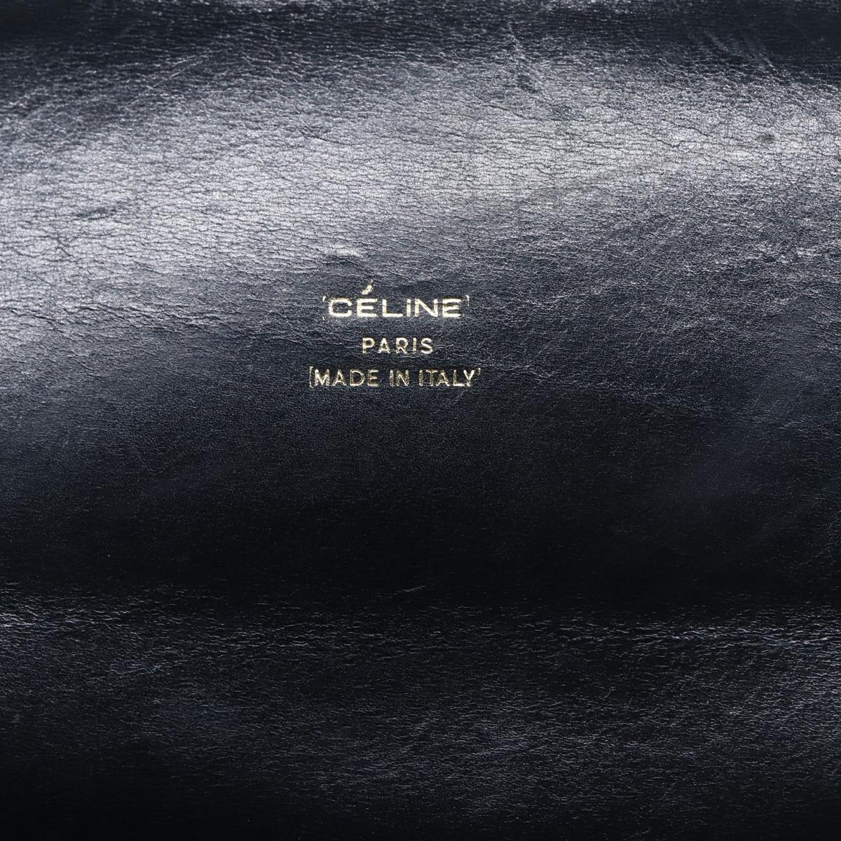 CELINE C Sulky Shoulder Bag Navy Gold Auth ep5332