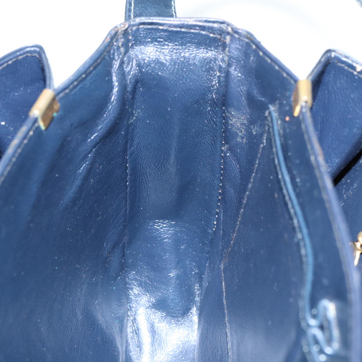 CELINE C Sulky Shoulder Bag Navy Gold Auth ep5332