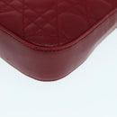 Christian Dior Canage Accessory Pouch Leather Red Gold Auth ep5334-14