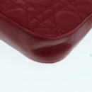 Christian Dior Canage Accessory Pouch Leather Red Gold Auth ep5334-16