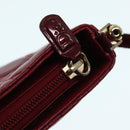 Christian Dior Canage Accessory Pouch Leather Red Gold Auth ep5334-17