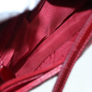 Christian Dior Canage Accessory Pouch Leather Red Gold Auth ep5334-18