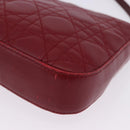 Christian Dior Canage Accessory Pouch Leather Red Gold Auth ep5334-21