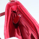 Christian Dior Canage Accessory Pouch Leather Red Gold Auth ep5334-22