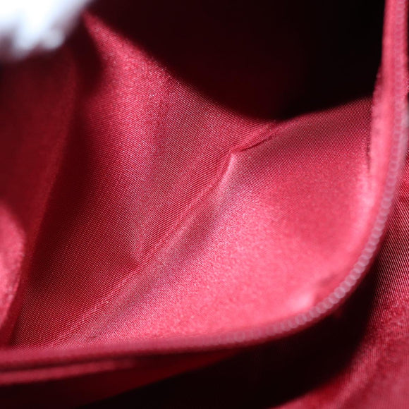 Christian Dior Canage Accessory Pouch Leather Red Gold Auth ep5334