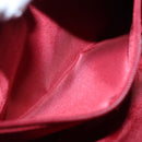 Christian Dior Canage Accessory Pouch Leather Red Gold Auth ep5334-23