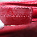 Christian Dior Canage Accessory Pouch Leather Red Gold Auth ep5334-23