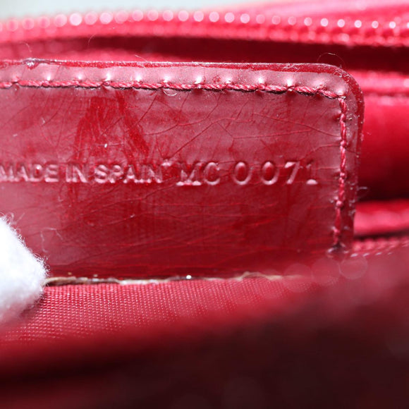 Christian Dior Canage Accessory Pouch Leather Red Gold Auth ep5334