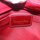 Christian Dior Canage Accessory Pouch Leather Red Gold Auth ep5334-26