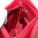 Christian Dior Canage Accessory Pouch Leather Red Gold Auth ep5334-29