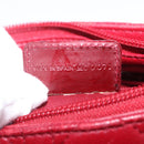 Christian Dior Canage Accessory Pouch Leather Red Gold Auth ep5334-33