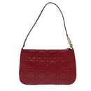 Christian Dior Canage Accessory Pouch Leather Red Gold Auth ep5334-2