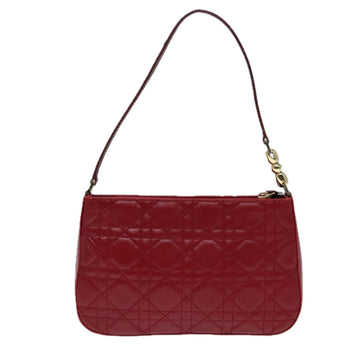 Christian Dior Canage Accessory Pouch Leather Red Gold Auth ep5334 - 0