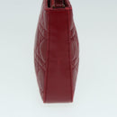 Christian Dior Canage Accessory Pouch Leather Red Gold Auth ep5334-3
