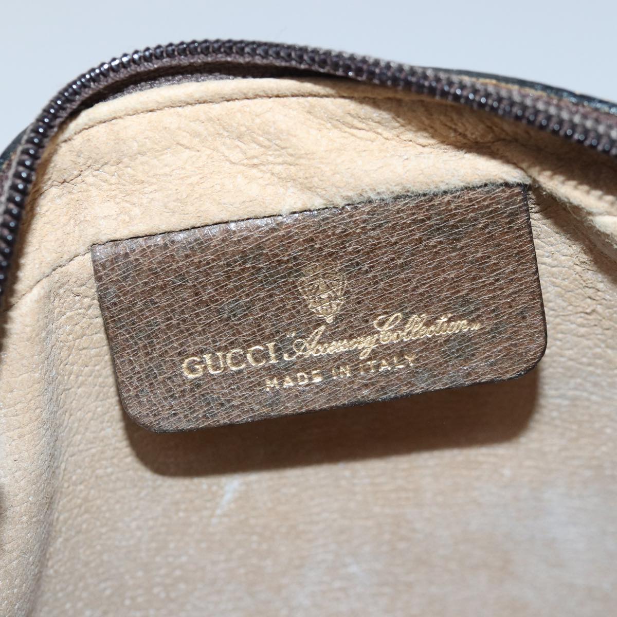 GUCCI GG Supreme Web Sherry Line Clutch Bag Beige Gold 32 014 3553 Auth ep5355