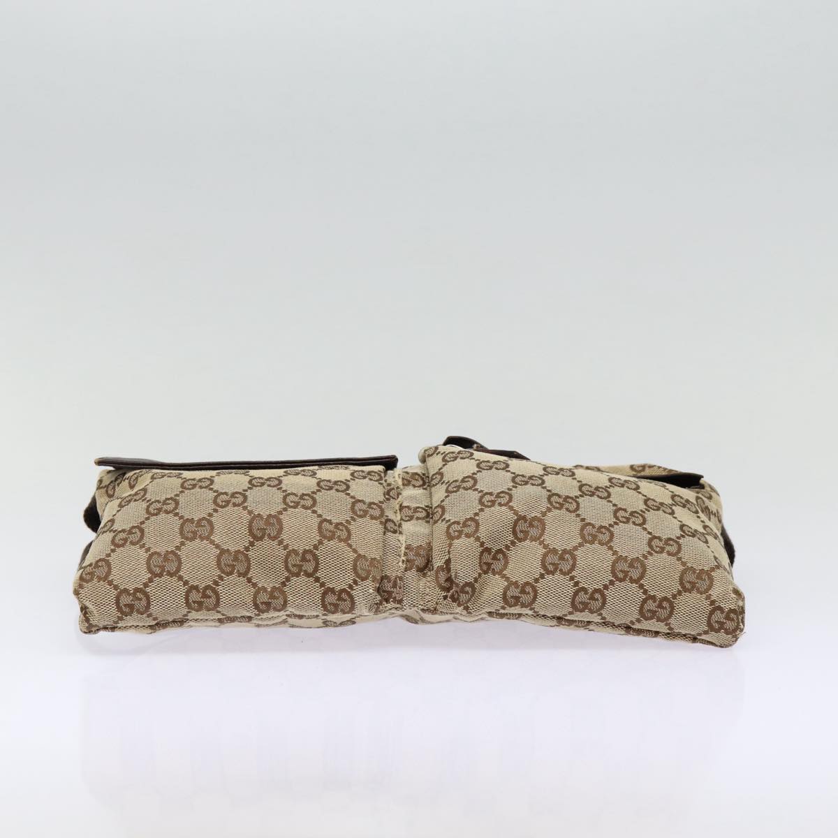 GUCCI GG Canvas Waist bag Beige Silver 28566 Auth ep5361