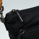 GUCCI Bamboo Hand Bag Nylon Black Silver 000 0509 Auth ep5387-9
