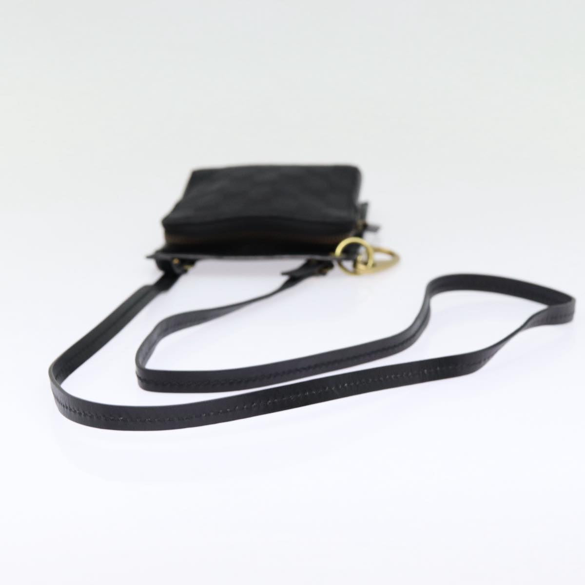 GUCCI GG Canvas Shoulder Bag Black Gold 106693 Auth ep5394