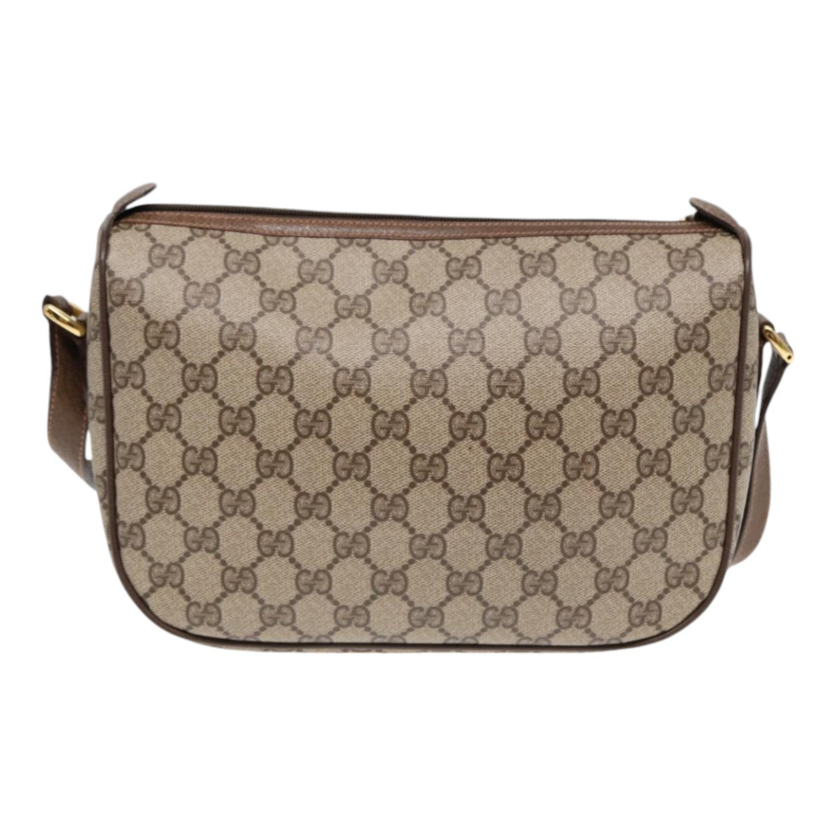 GUCCI GG Supreme Web Sherry Line Shoulder Bag Beige Gold 89 02 077 Auth ep5397