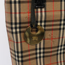 BURBERRY Nova Check Tote Bag Canvas Beige Gold Auth ep5405-9