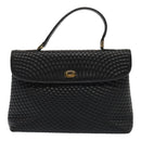 BALLY Hand Bag Leather Black Gold Auth ep5454-12