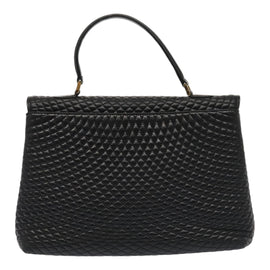 BALLY Hand Bag Leather Black Gold Auth ep5454 - 0