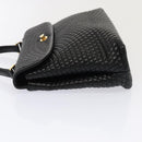 BALLY Hand Bag Leather Black Gold Auth ep5454-3