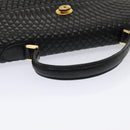 BALLY Hand Bag Leather Black Gold Auth ep5454-6