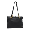 BALLY Tote Bag Leather Black Gold Auth ep5456-1
