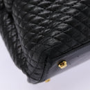 BALLY Tote Bag Leather Black Gold Auth ep5456-9