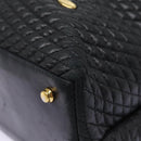 BALLY Tote Bag Leather Black Gold Auth ep5456-11