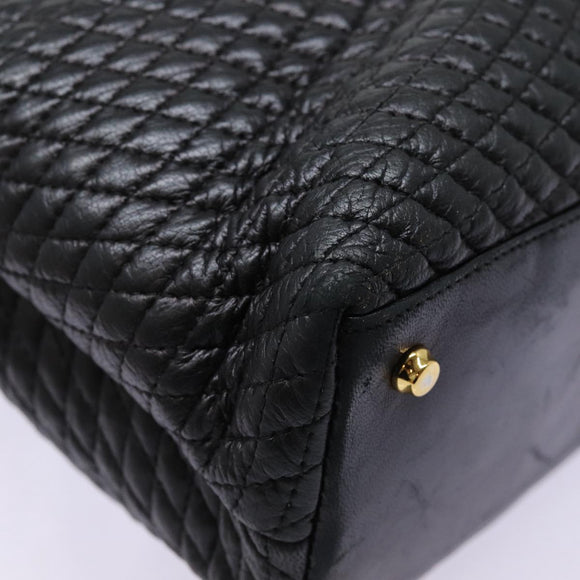 BALLY Tote Bag Leather Black Gold Auth ep5456