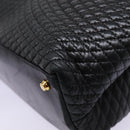 BALLY Tote Bag Leather Black Gold Auth ep5456-13