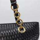 BALLY Tote Bag Leather Black Gold Auth ep5456-18