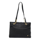 BALLY Tote Bag Leather Black Gold Auth ep5456-2