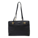 BALLY Tote Bag Leather Black Gold Auth ep5456-3