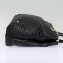 BALLY Tote Bag Leather Black Gold Auth ep5456-4