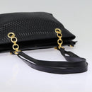 BALLY Tote Bag Leather Black Gold Auth ep5456-7