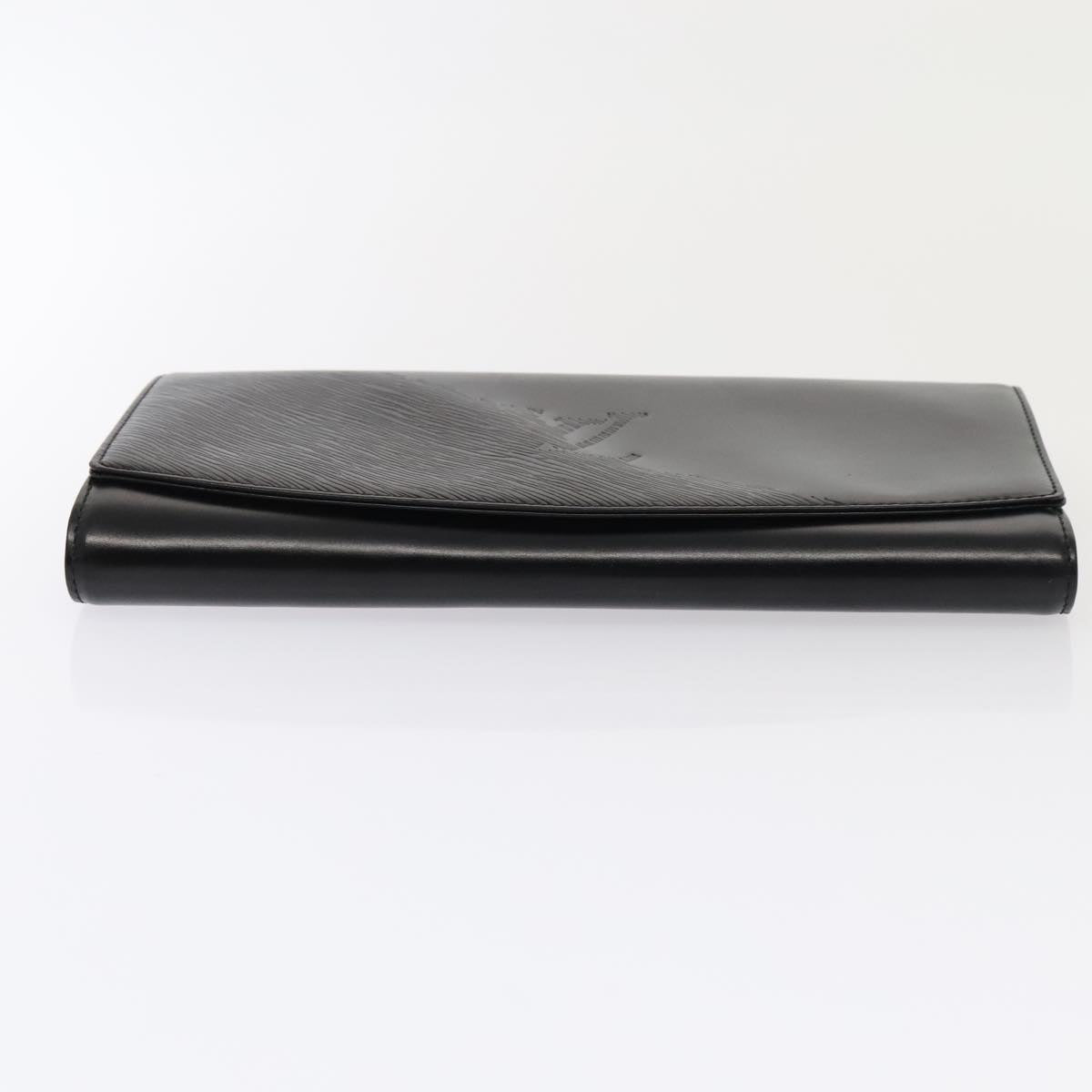 LOUIS VUITTON Opera Line Aegean Clutch Bag Leather Black M63962 LV Auth ep5461