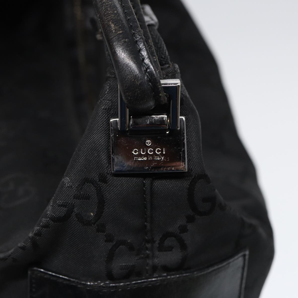 GUCCI Shoulder Bag GG Canvas Black 001 3766 Auth ep5467