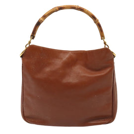 GUCCI Bamboo Hand Bag Leather Brown Gold 001 2404 6380 Auth ep5472 - 0