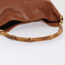 GUCCI Bamboo Hand Bag Leather Brown Gold 001 2404 6380 Auth ep5472-7