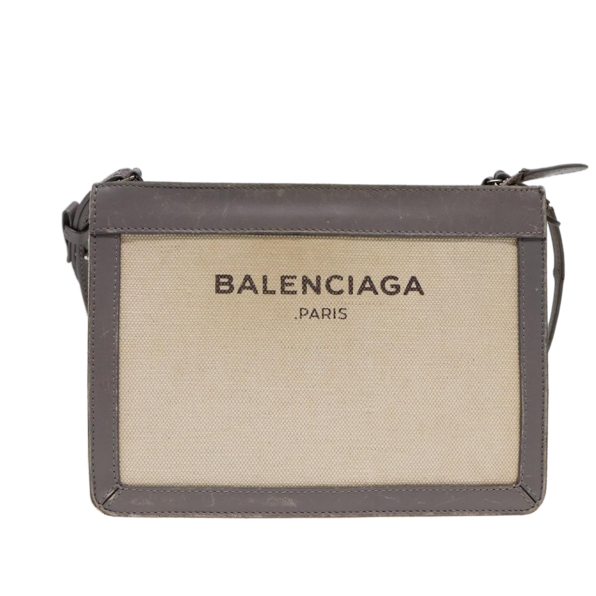 BALENCIAGA Shoulder Bag Canvas Gray Beige Silver 390641 Auth ep5489 - 0