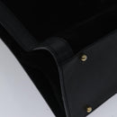 GUCCI Bamboo Hand Bag Suede Leather Black Gold 002 1186 0260 Auth ep5511-11