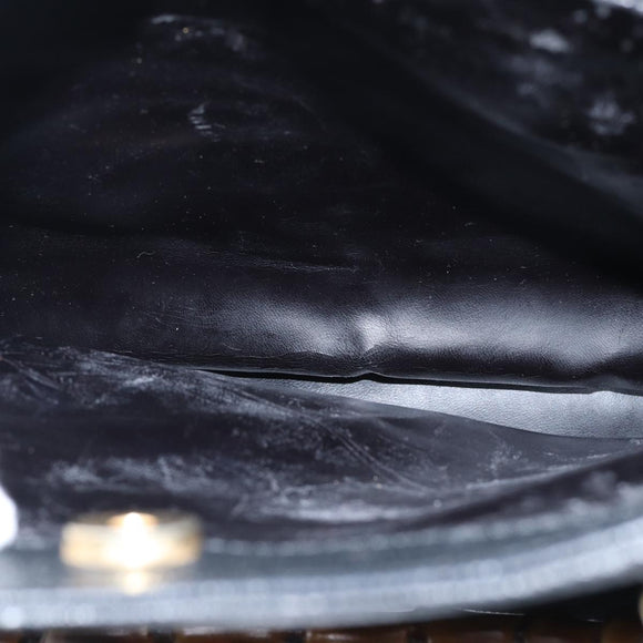 GUCCI Bamboo Hand Bag Suede Leather Black Gold 002 1186 0260 Auth ep5511