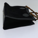 GUCCI Bamboo Hand Bag Suede Leather Black Gold 002 1186 0260 Auth ep5511-4