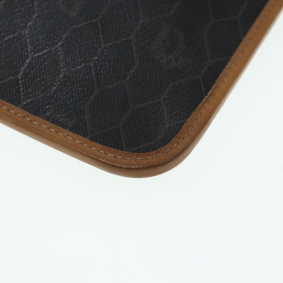 Christian Dior Chain Shoulder Bag PVC Leather Black Brown gold Auth ep5515