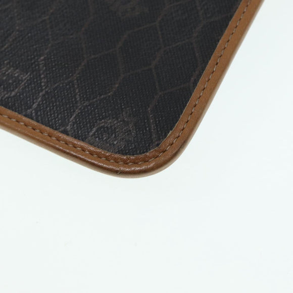 Christian Dior Chain Shoulder Bag PVC Leather Black Brown gold Auth ep5515